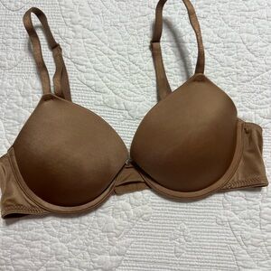 Auden Everyday Underwire Demi Racerback Light Lined Padded  Bra 32B Brown #493